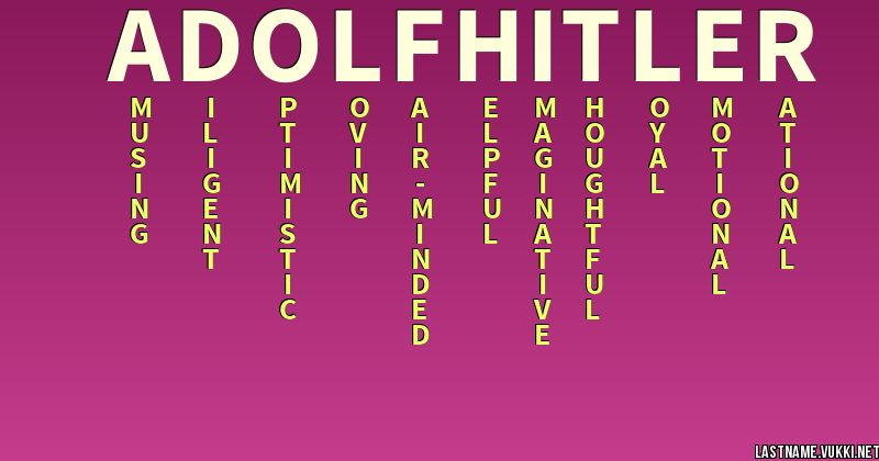 Last Name Meaning Adolfhitler