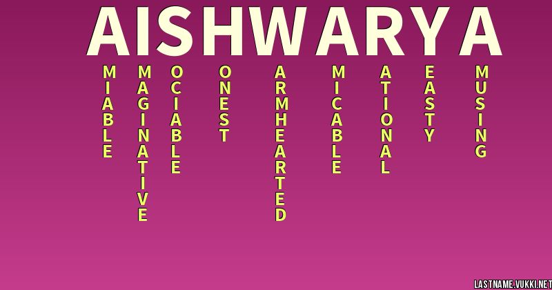 Last name meaning - aishwarya