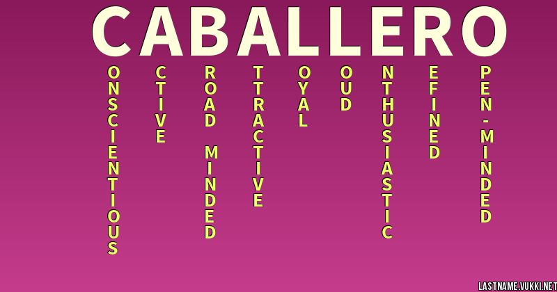 Last Name Meaning Caballero