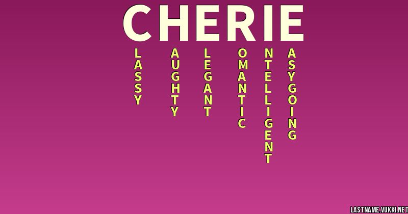 What does cherie mean in english