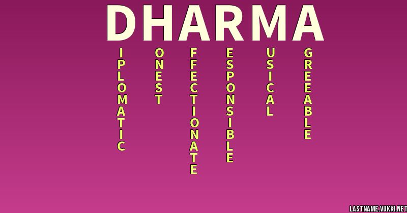 Last Name Meaning Dharma