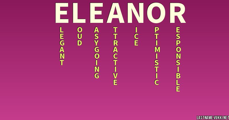 Last name meaning eleanor
