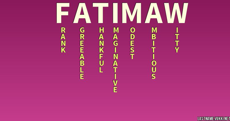 Last Name Meaning Fatima