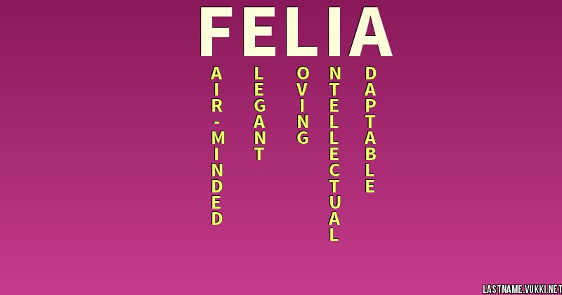 Last Name Meaning Felia