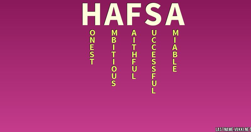 Last Name Meaning Hafsa