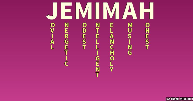 Last Name Meaning - Jemimah