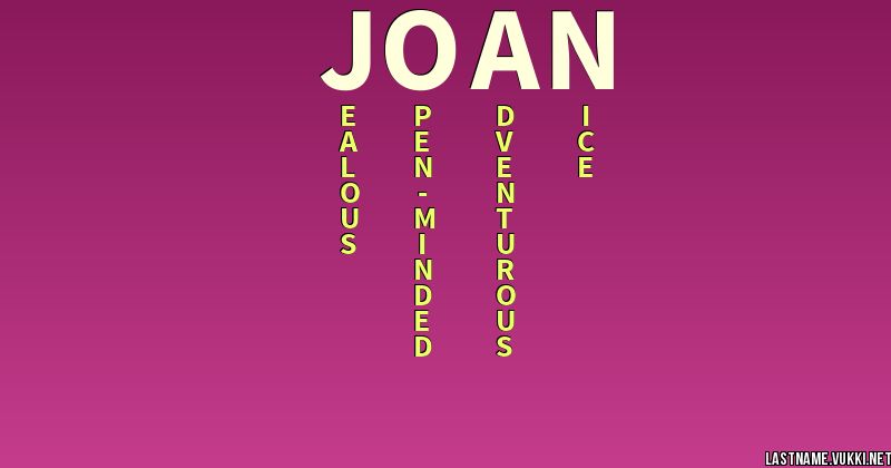 Last Name Meaning Joan