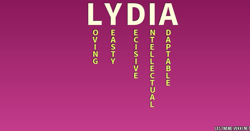 Last Name Meaning Lydia