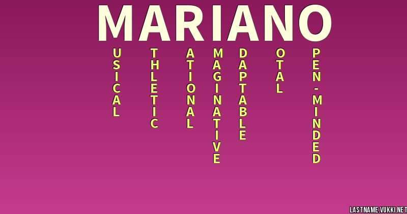 Last name meaning - mariano
