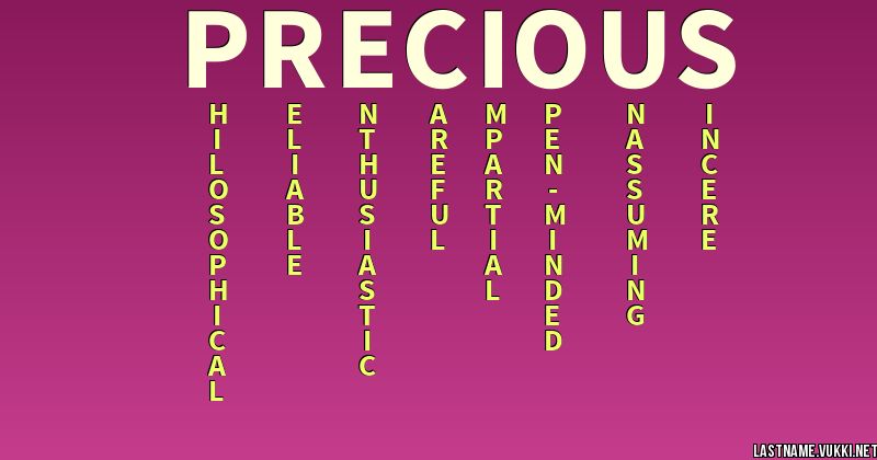 Last Name Meaning Precious